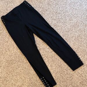 INC International Concepts Black Skinny Pants with Eyelet Detail